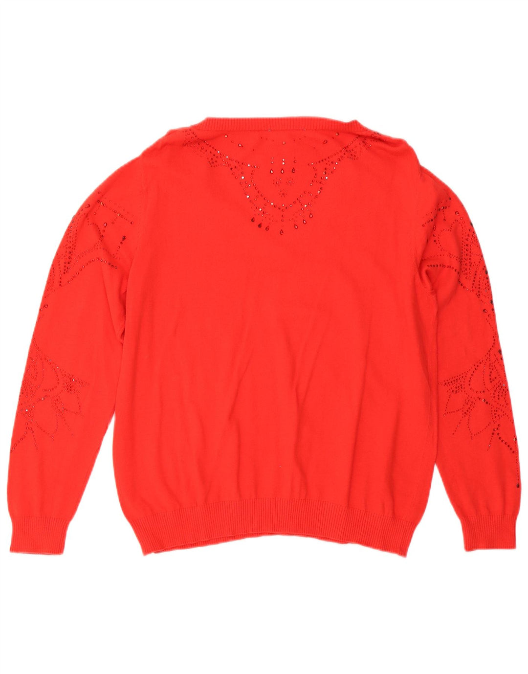 Desigual Donna Maglione Oversize con Scollo a V UK 10 Piccolo Rosso