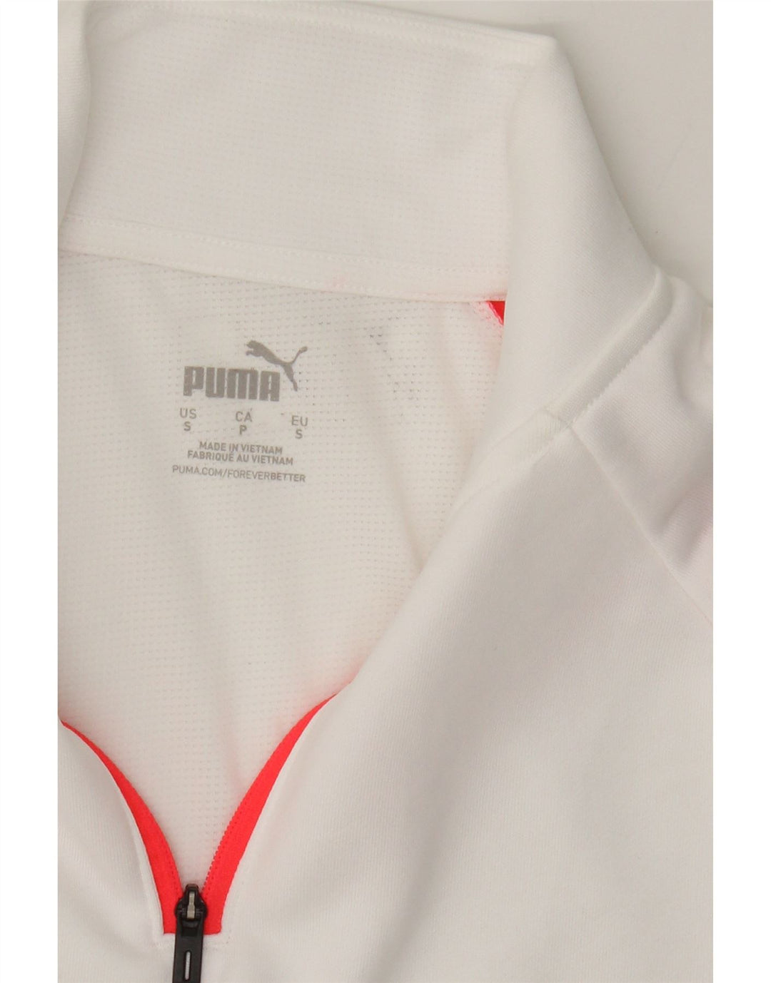 PUMA Mens Zip Neck Pullover Tracksuit Top Small White Colourblock Vintage Puma and Second-Hand Puma from Messina Hembry 