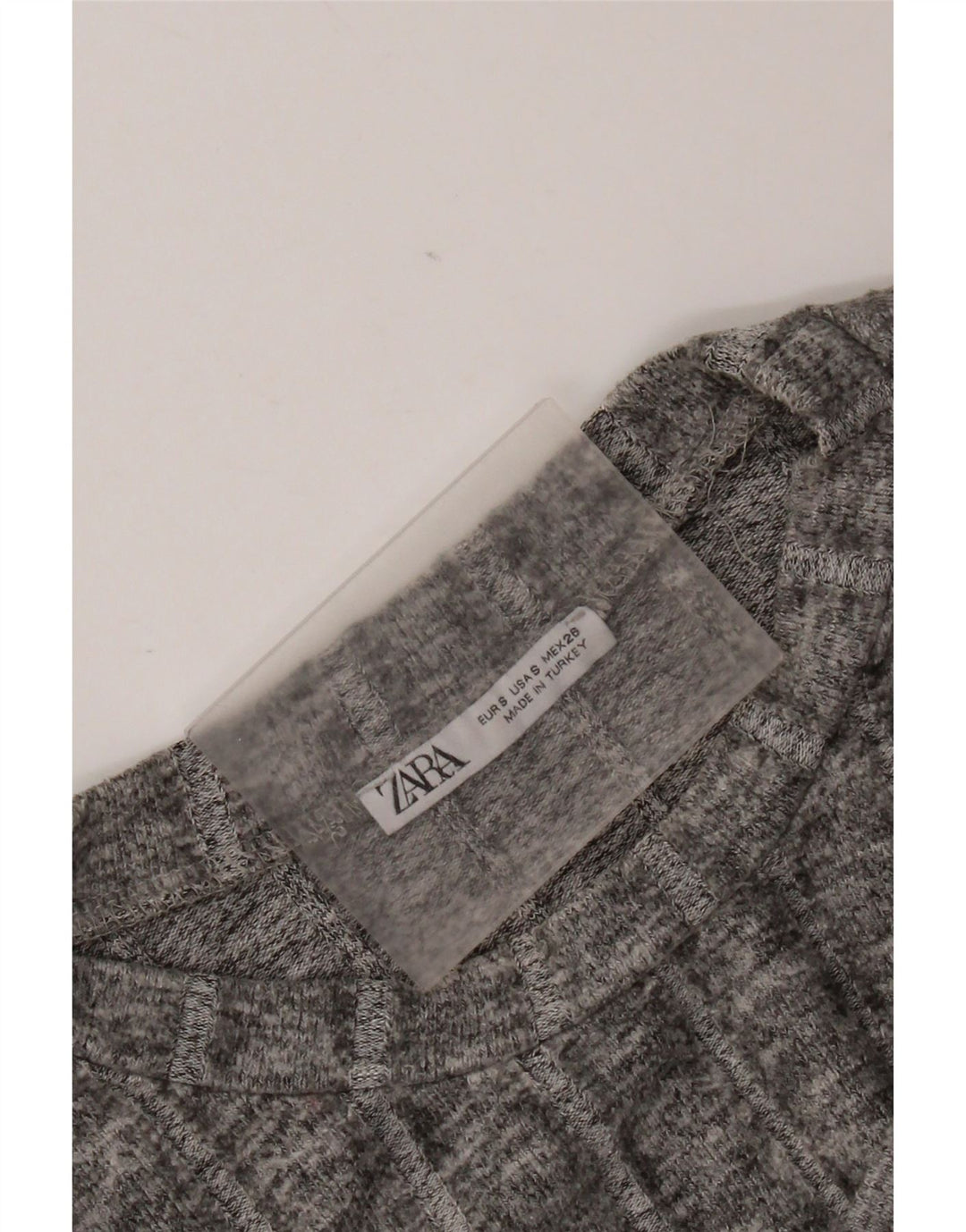 T-shirt corta da donna Zara UK 10 piccola in poliestere chiazzato grigio