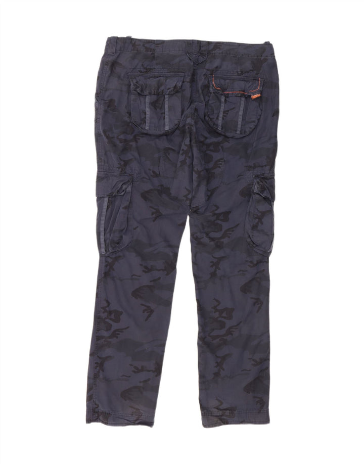 Pantaloni cargo affusolati da uomo Superdry Large W40 L34 blu navy mimetico