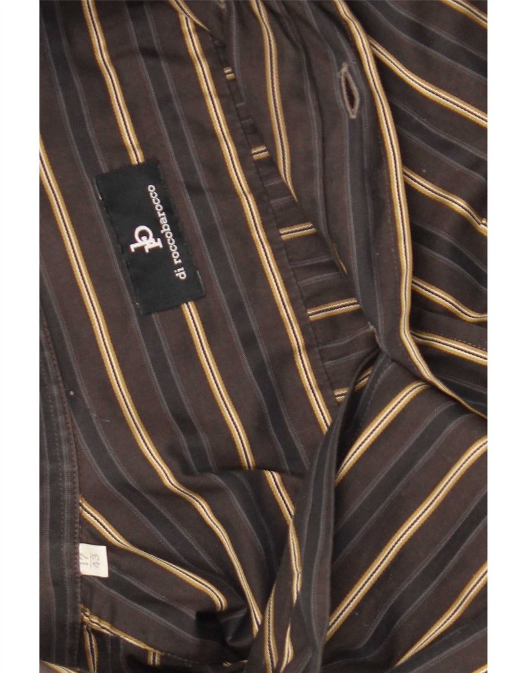 Camicia da uomo Roccobarocco taglia 43 17 XL a righe marroni