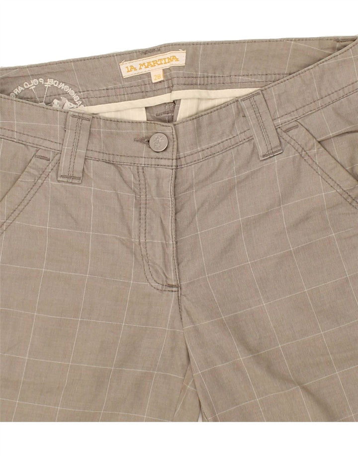 LA MARTINA Womens Chino Shorts W28 Medium  Grey Check Vintage La Martina and Second-Hand La Martina from Messina Hembry 