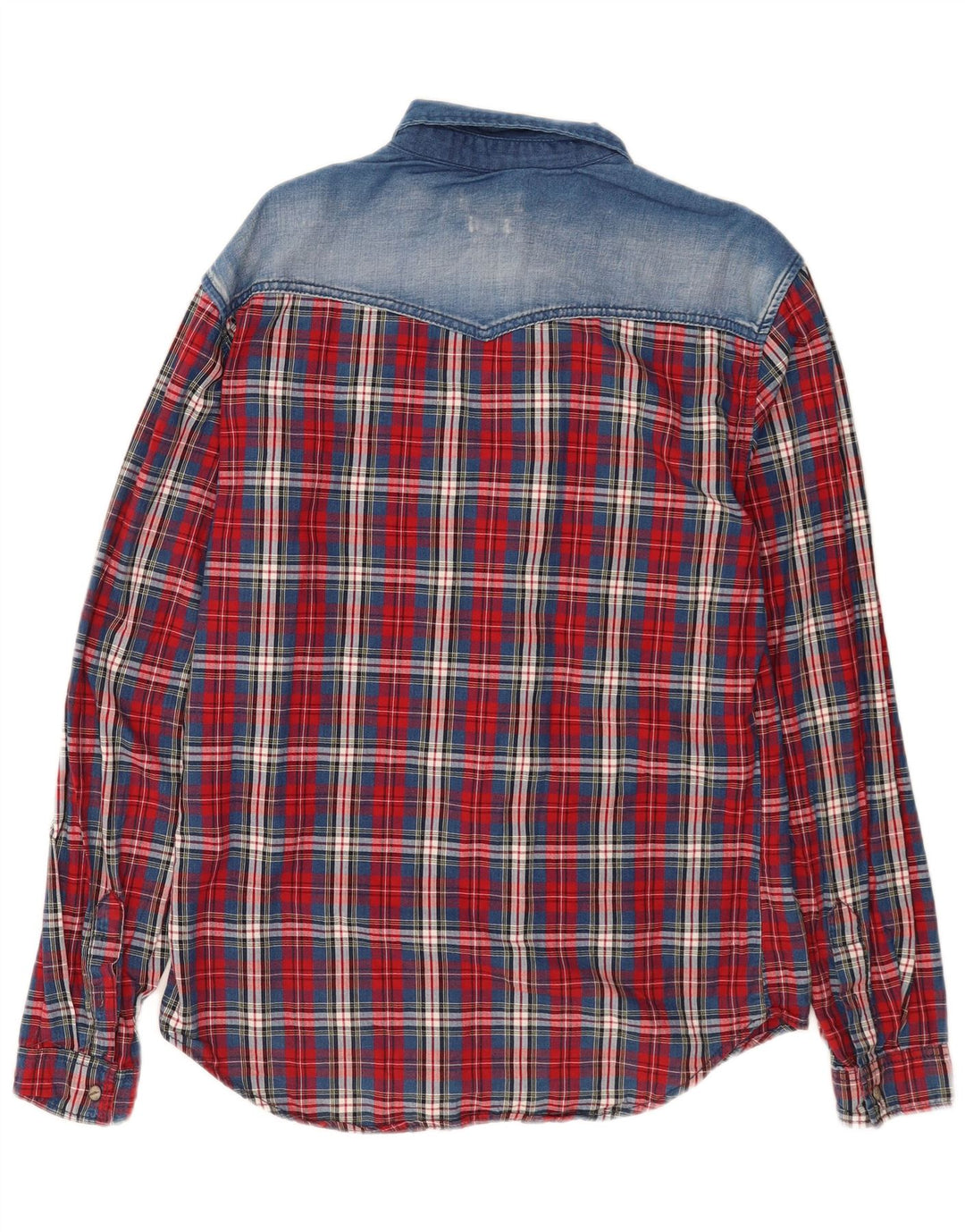 Camicia Zara da uomo western slim fit XL in cotone a quadri rossi
