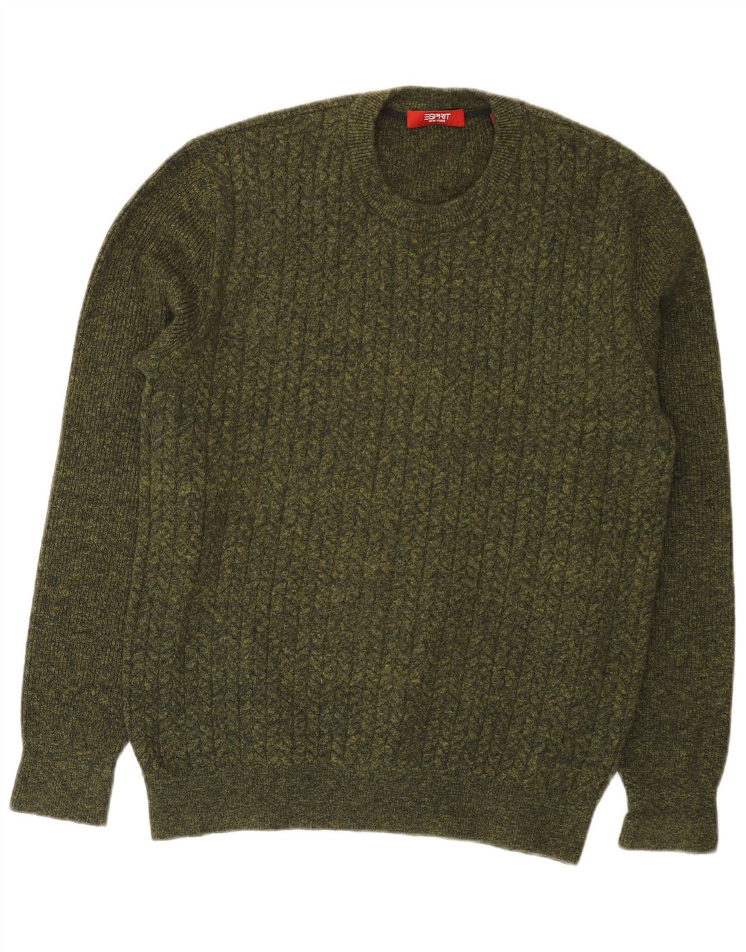 Maglione da uomo girocollo Esprit in cotone kaki medio