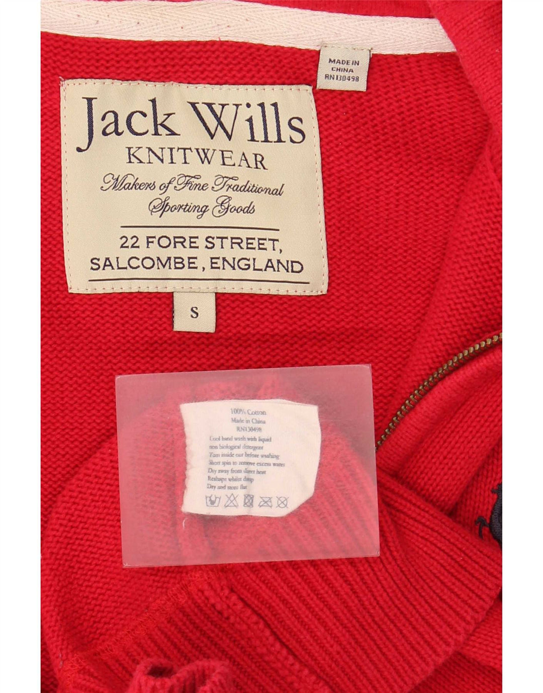 Maglione cardigan con cappuccio da uomo Jack Wills piccolo in cotone rosso