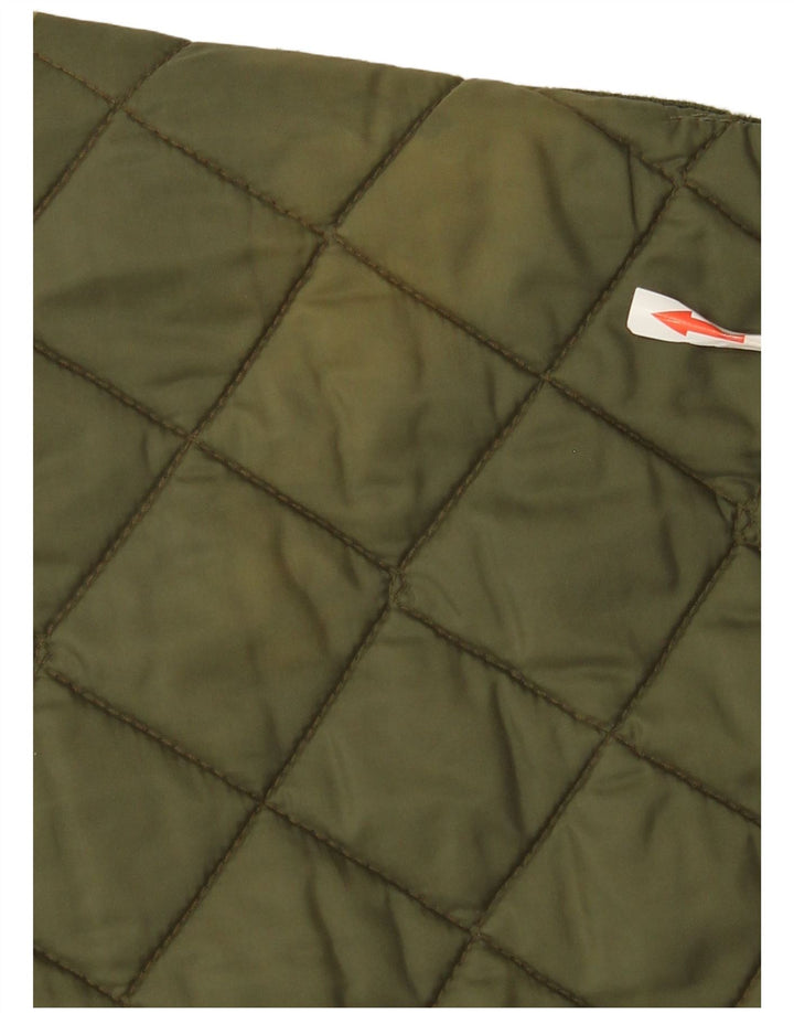 Gilet trapuntato da uomo vintage UK 40 grande verde
