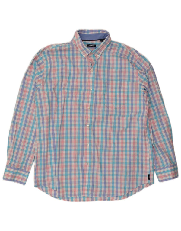 Camicia da uomo Izod XL in cotone a quadretti multicolore
