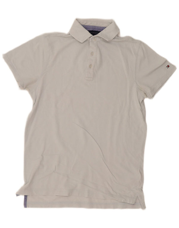 Polo slim fit da uomo Tommy Hilfiger piccola in cotone blu