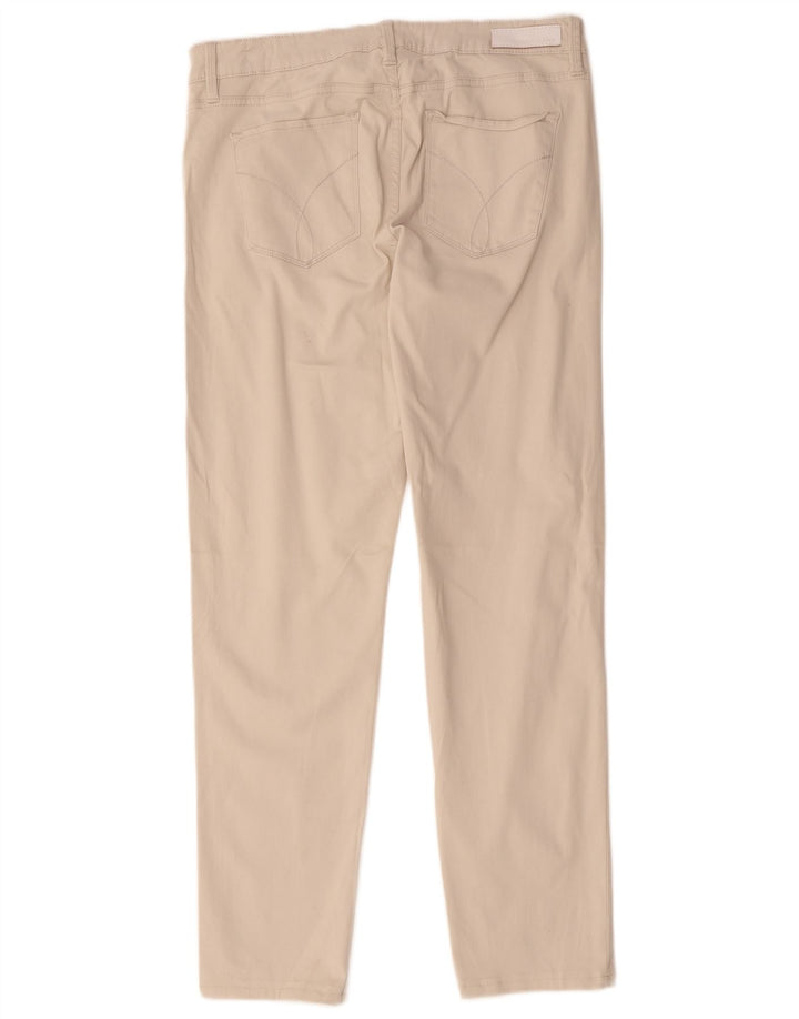 Pantaloni casual dritti da donna Calvin Klein US 12 Large W32 L29 Bianco