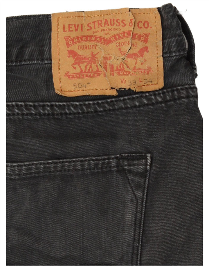 Levi's Uomo 504 Jeans dritti W33 L34 Cotone grigio