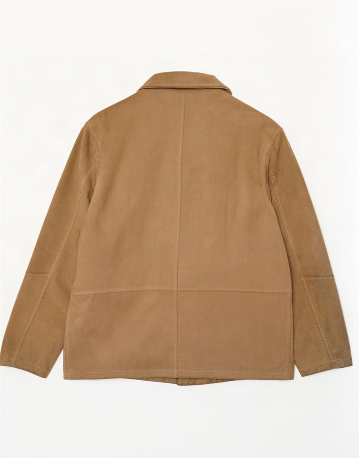 Giacca vintage in pelle scamosciata da uomo UK 38 in pelle beige media