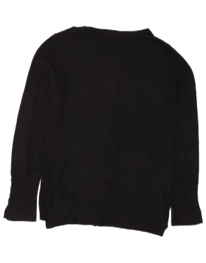 Maglione Cardigan Donna Zara UK 14 Large Nero Viscosa