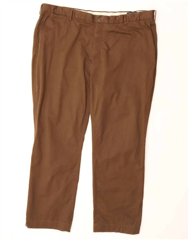 POLO RALPH LAUREN Pantaloni chino dritti vestibilità classica da uomo W46 L32 Marrone