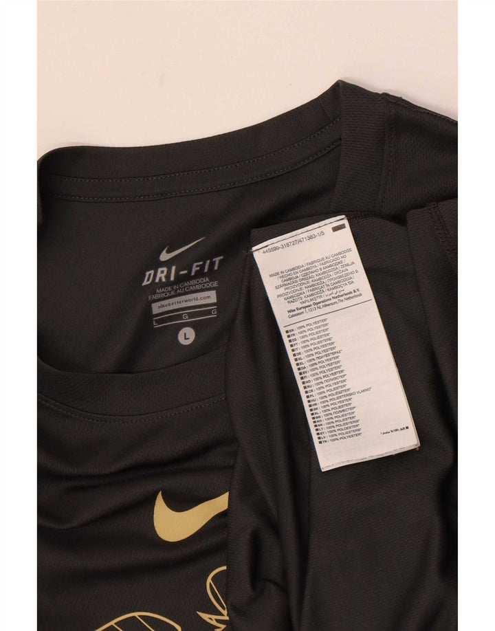 T-shirt grafica Nike Dri Fit da uomo, grande, in poliestere grigio