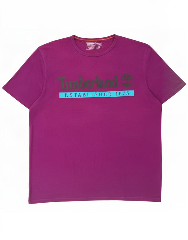 Timberland Mens Regular Fit Graphic T-Shirt Top 2XL Purple Cotton