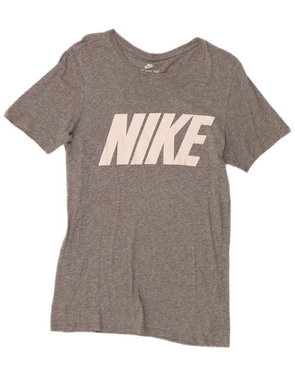 T-shirt grafica Nike da uomo con taglio atletico, piccola, in cotone grigio