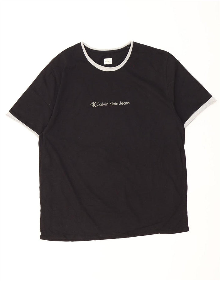 Calvin Klein Jeans T-shirt grafica da uomo grande nera