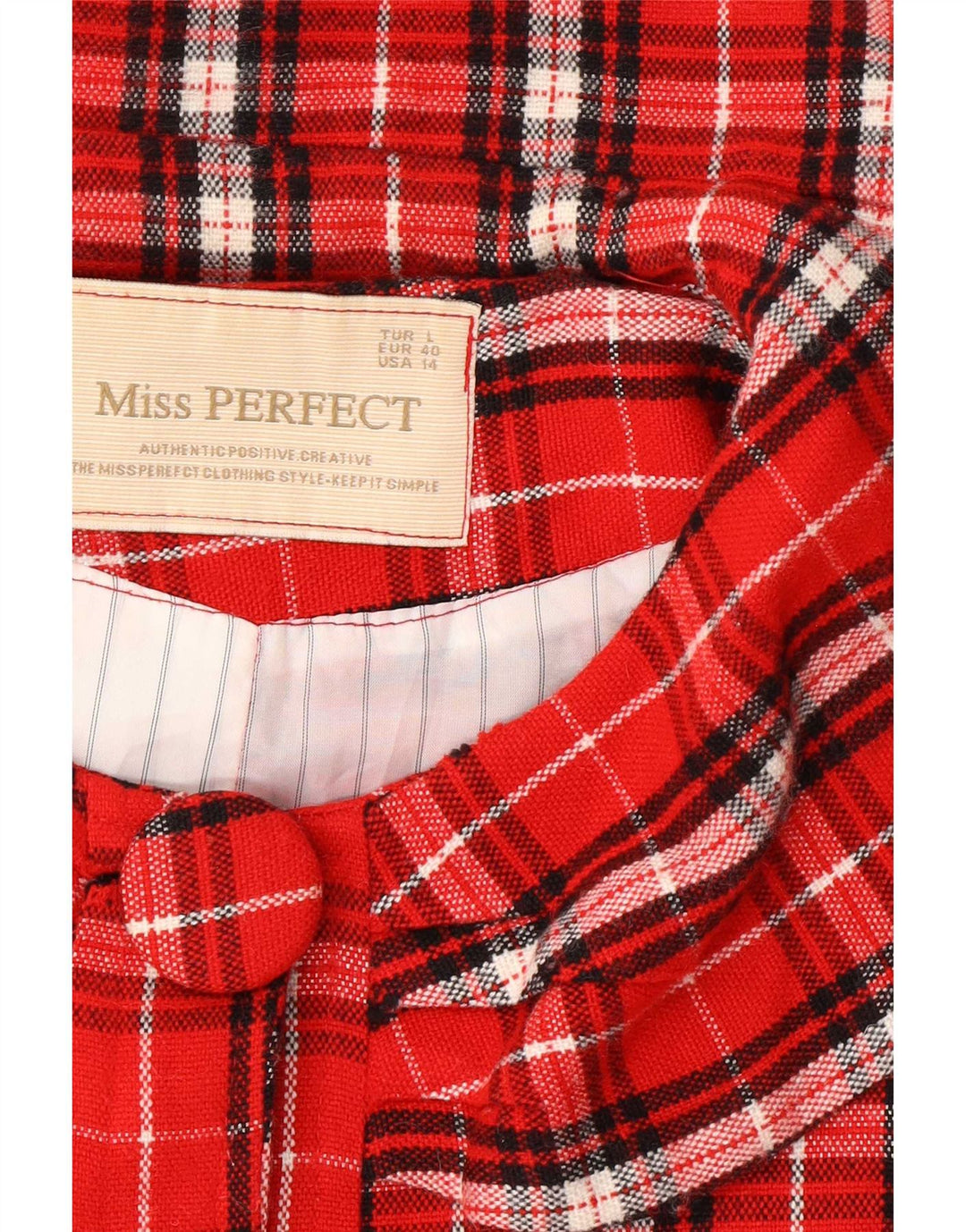 Soprabito corto da donna vintage EU 40 medio rosso a quadri