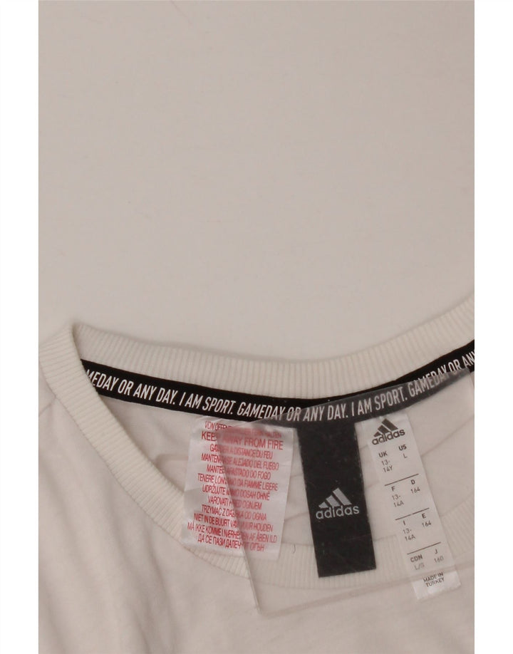 T-shirt grafica ADIDAS per ragazzi 13-14 anni Bianca