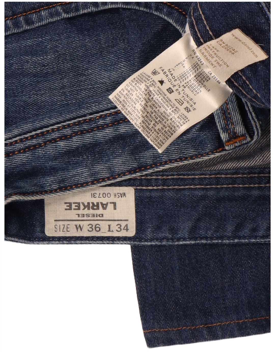 Jeans dritti da uomo Diesel Larkee W36 L34 cotone blu