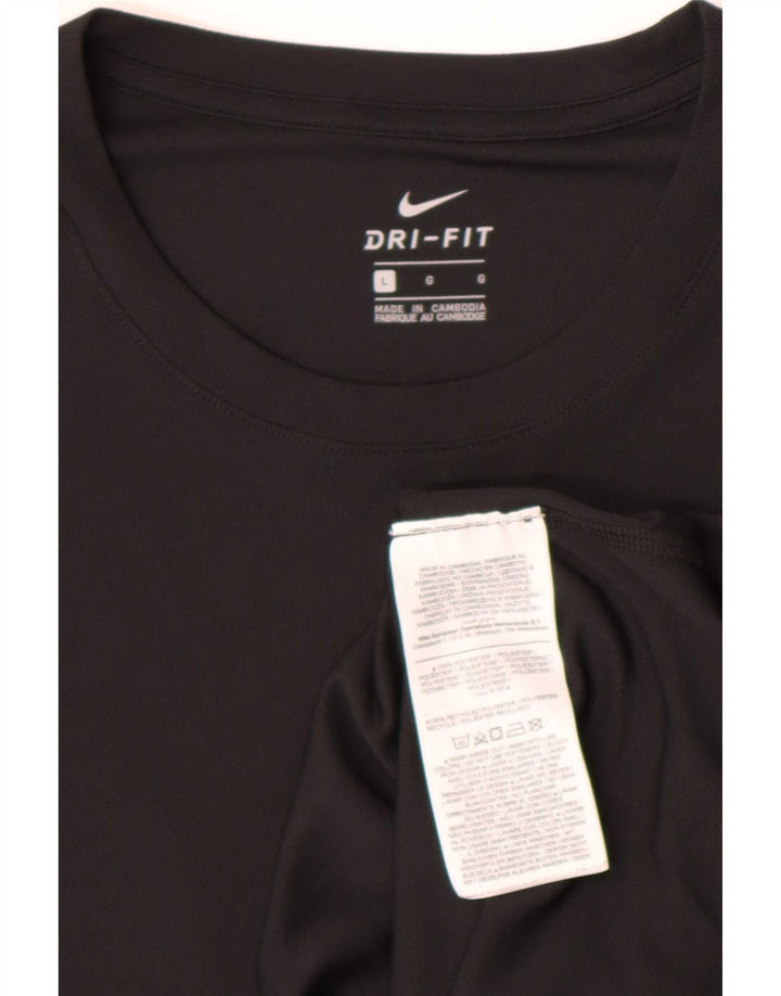 T-shirt grafica Nike Dri Fit da uomo, grande, in poliestere nero