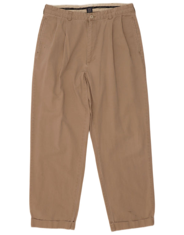 Pantaloni chino con pegging da uomo Polo Ralph Lauren W34 L30 in cotone beige