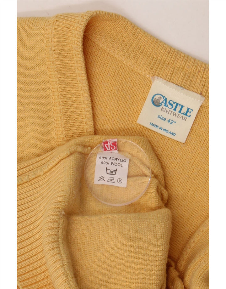 Maglione cardigan da donna CASTLE EU 42 grande acrilico giallo