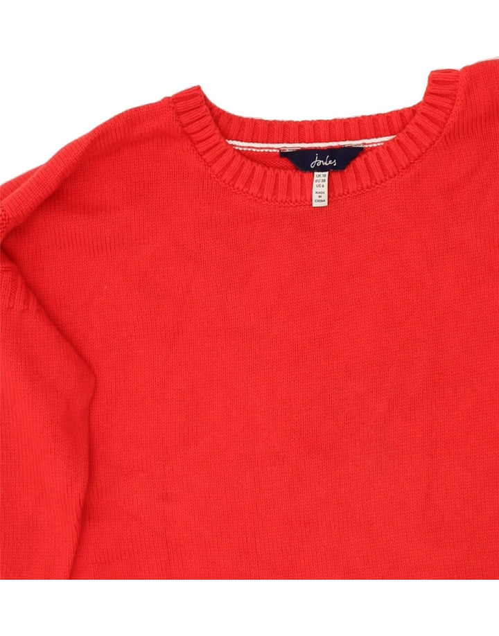 JULES Womens Oversized Boat Neck Jumper Sweater UK 10 Small Red Cotton Vintage Jules and Second-Hand Jules from Messina Hembry 