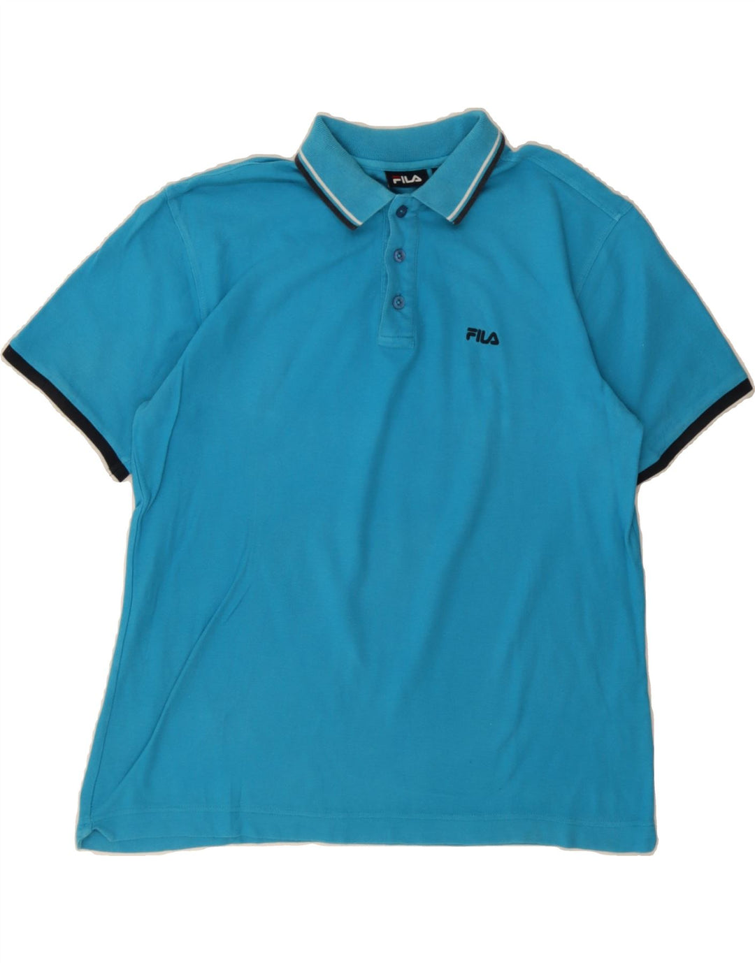 FILA Mens Polo Shirt IT 52 Large Blue Cotton Vintage Fila and Second-Hand Fila from Messina Hembry 