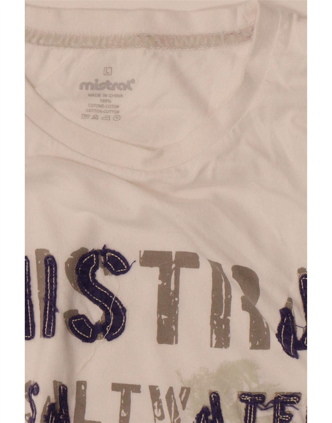 T-shirt grafica da uomo Mistral Top grande in cotone bianco