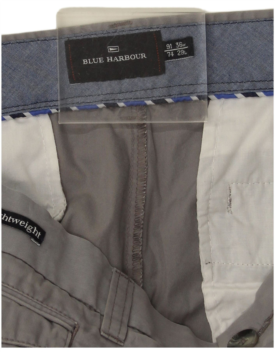 Pantaloni chino dritti Marks & Spencer da uomo blu Harbour W36 L29 grigi