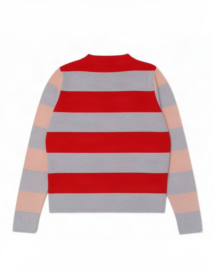 Top a maniche lunghe da donna Marks & Spencer UK 10 piccolo a righe multicolore
