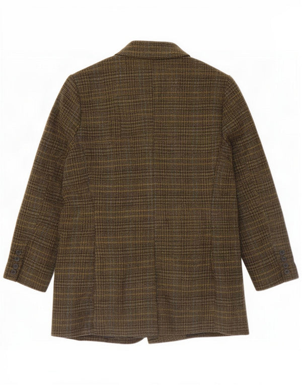 Paul Costelloe Womens Blazer Jacket UK 12 Medium Khaki Check