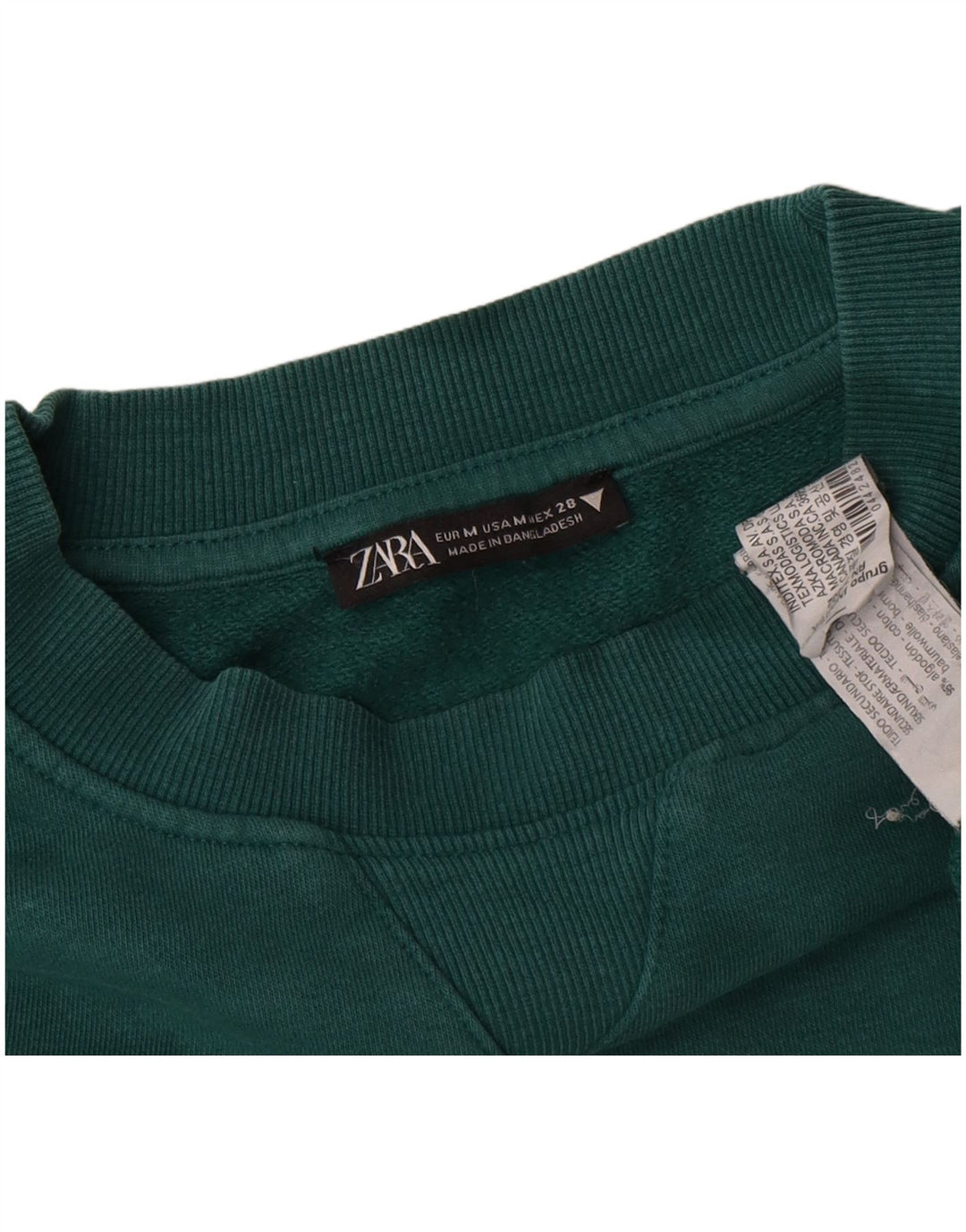 Felpa Zara Uomo Maglione Cotone Verde Medio