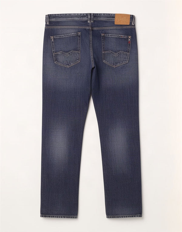 Replay Jeans dritti da uomo Rob W40 L34 in cotone blu navy