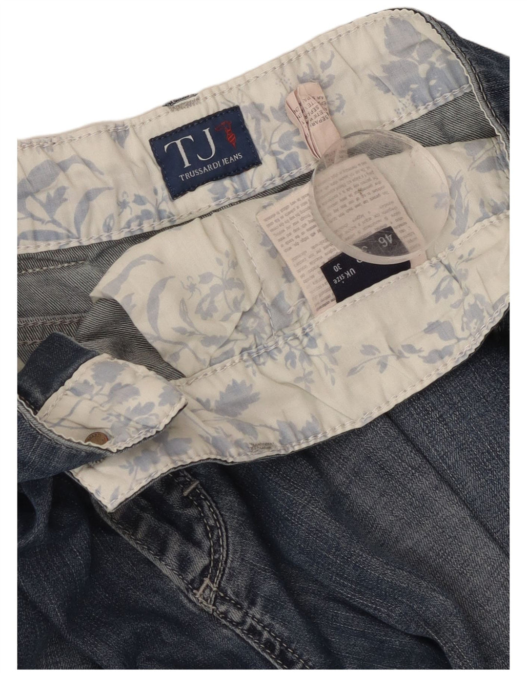 Jeans Cropped Uomo Trussardi W30 L24 Blu Cotone