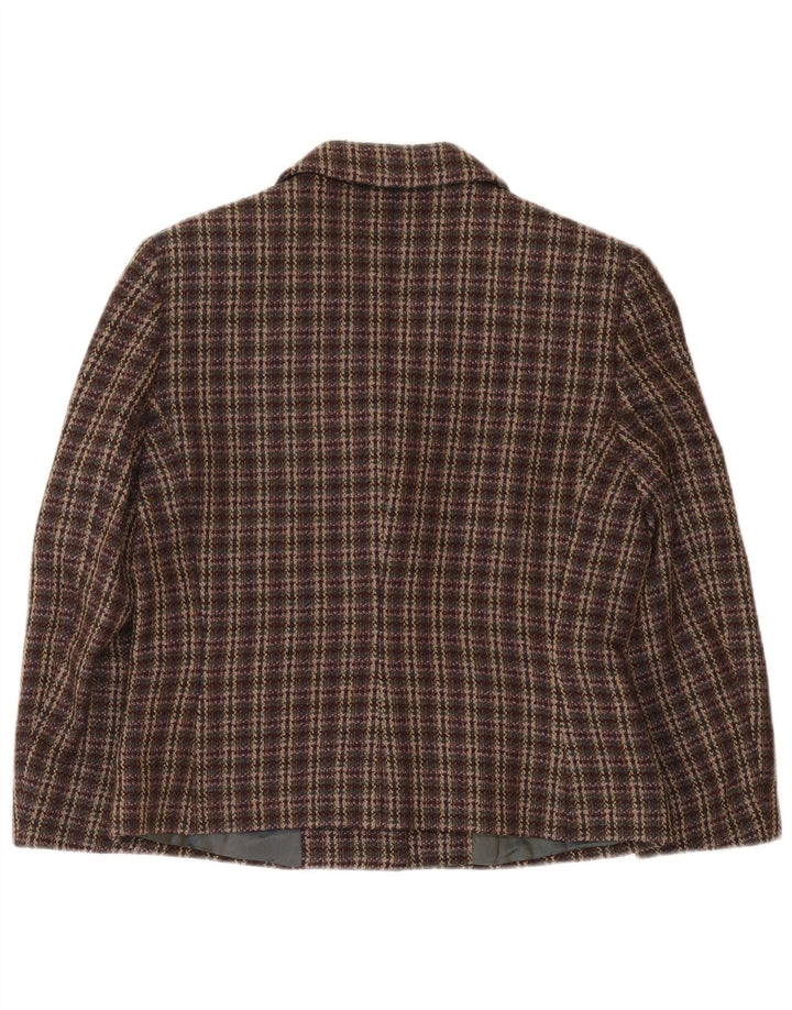 Giacca blazer da donna a 3 bottoni Armorica IT 44 Lana a quadri marrone medio
