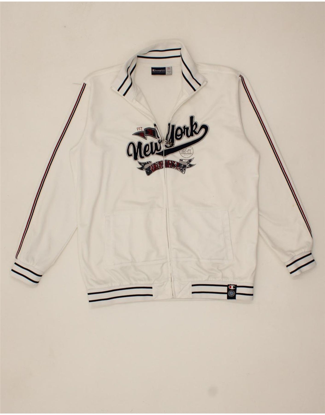 CHAMPION Boys Graphic Tracksuit Top Jacket 13-14 Years XL White Polyester Vintage Champion and Second-Hand Champion from Messina Hembry 