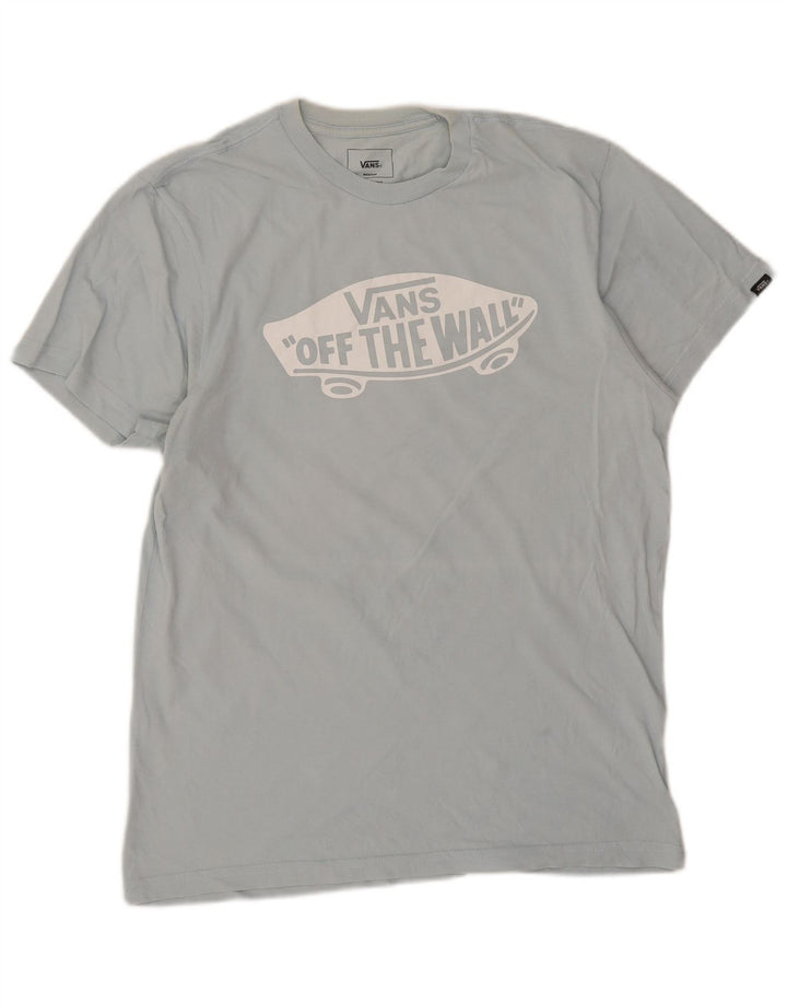T-shirt grafica personalizzata da uomo Vans Top in cotone blu medio