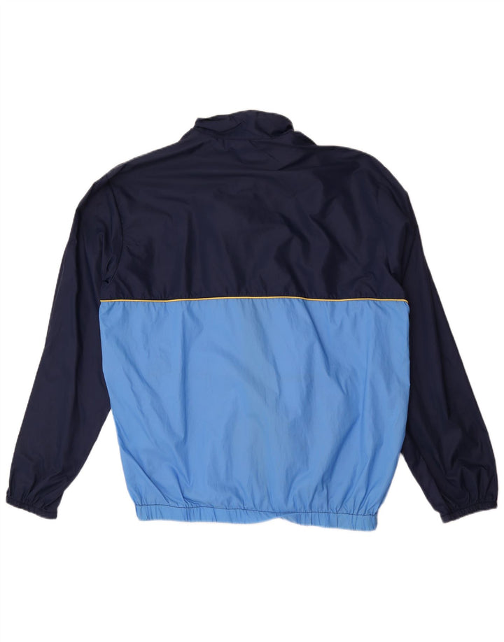 Giacca da ginnastica vintage da uomo grande color block blu navy