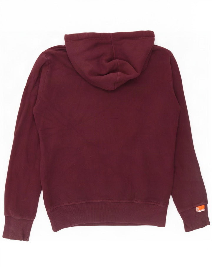 Maglione con cappuccio grafico da uomo Superdry in cotone bordeaux medio