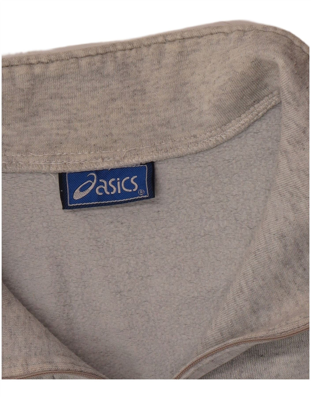 Felpa Asics da uomo con collo con zip grafica, maglione grande grigio
