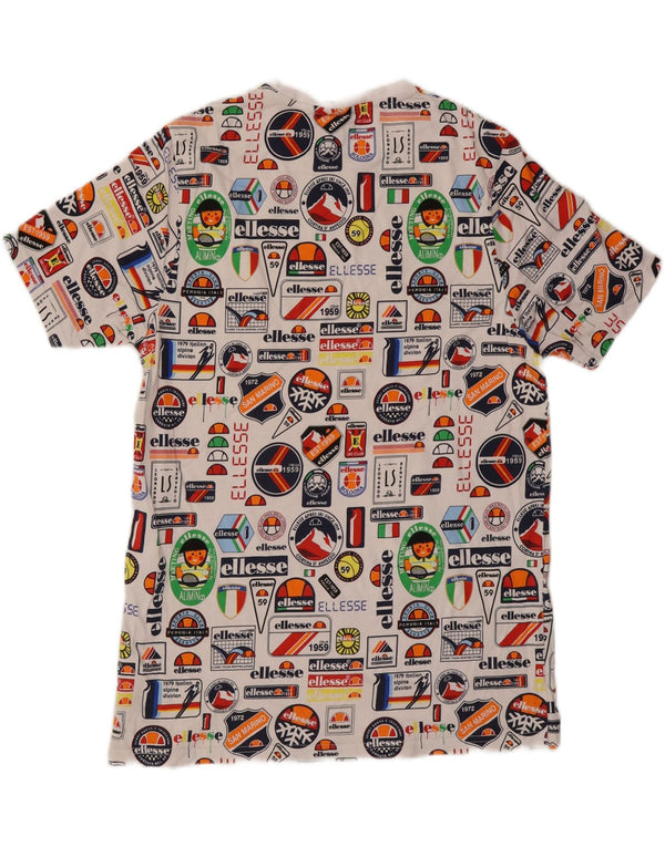 ELLESSE T-shirt grafica da uomo Top XL in cotone multicolore