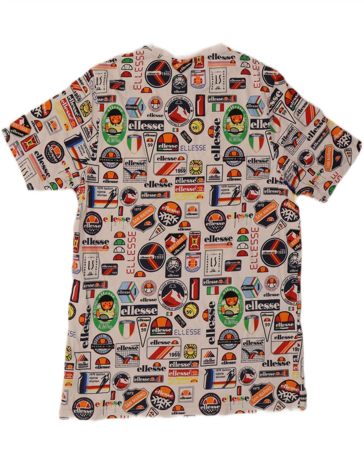 ELLESSE T-shirt grafica da uomo Top XL in cotone multicolore