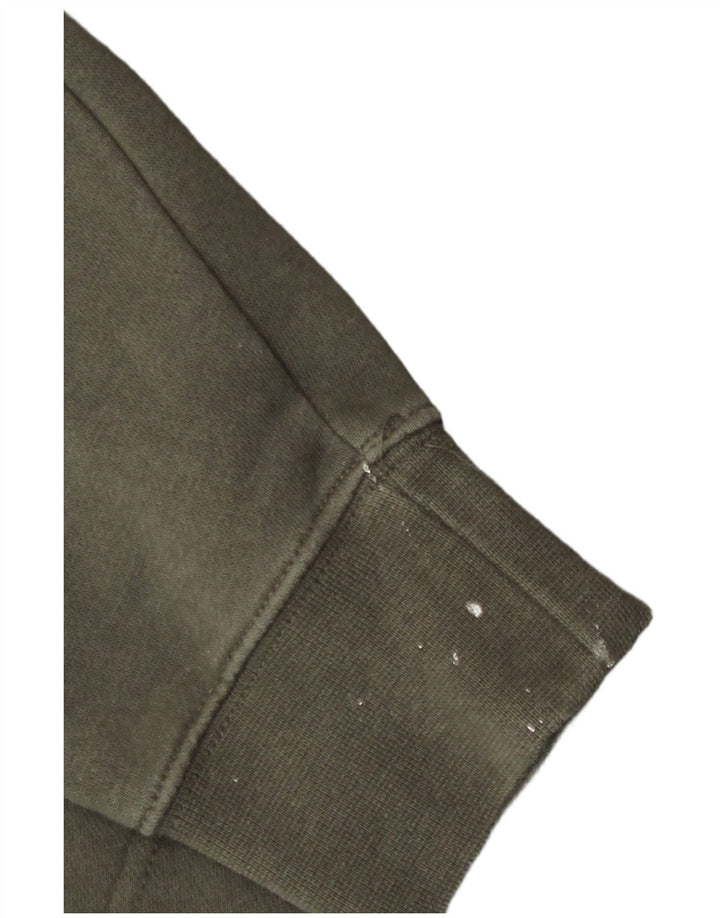 Felpa con cappuccio e zip Nike da uomo in cotone kaki medio
