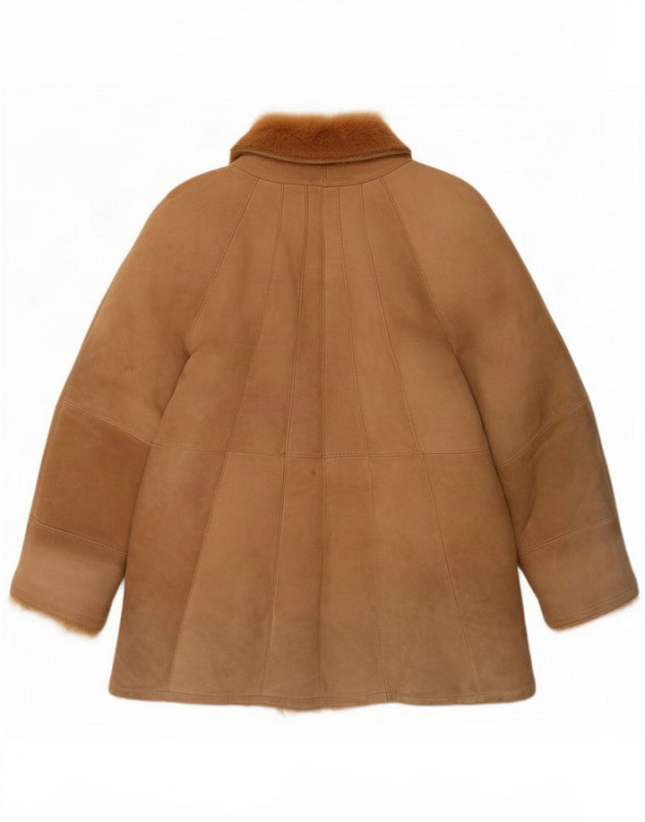 Cappotto in montone vintage da donna IT 44 Beige medio