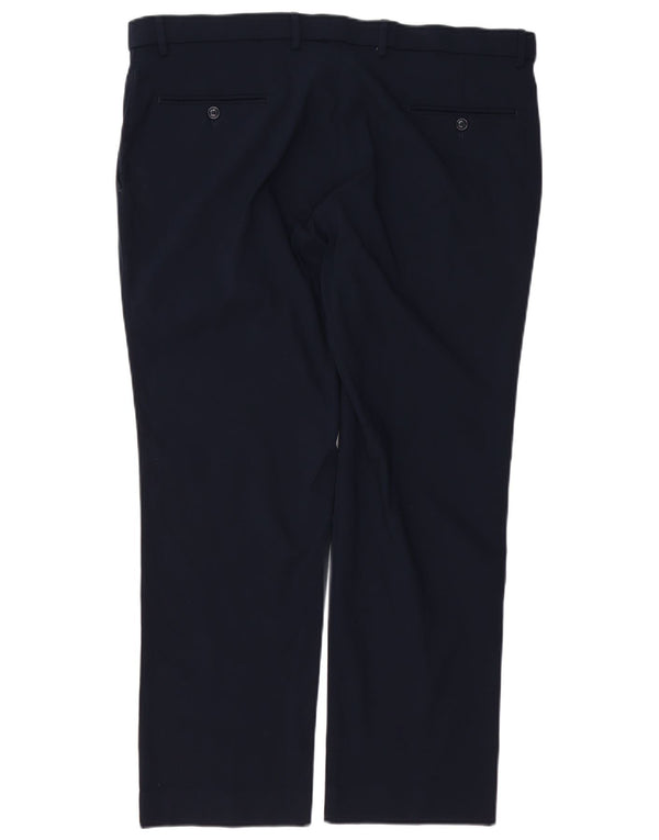 TOMMY HILFIGER Pantaloni chino dritti da uomo W38 L29 Rayon blu navy