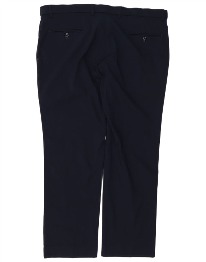 TOMMY HILFIGER Pantaloni chino dritti da uomo W38 L29 Rayon blu navy