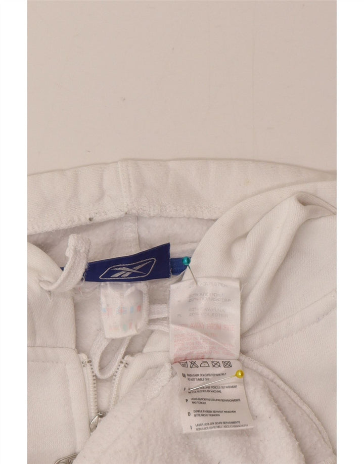 Maglione con cappuccio e zip da uomo Reebok piccolo in cotone bianco