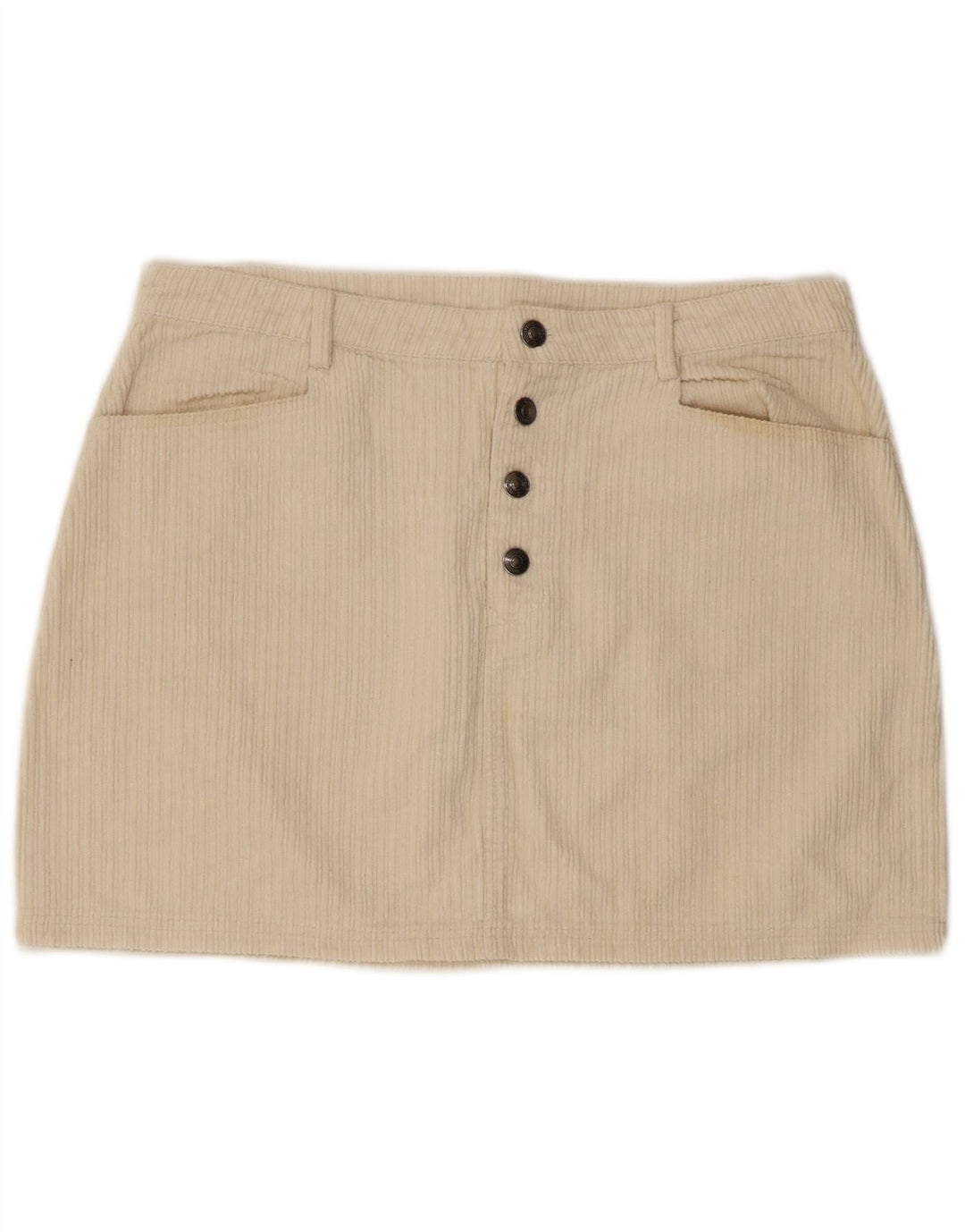 RIP CURL Womens Mini Corduroy Skirt Large W34 Off White Cotton